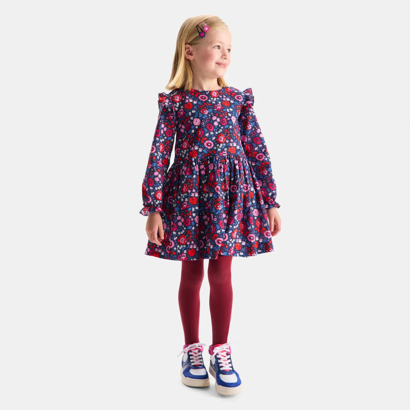 Jacadi Dresses And Skirts|Girl Liberty fabric dress Navy/Multicolour