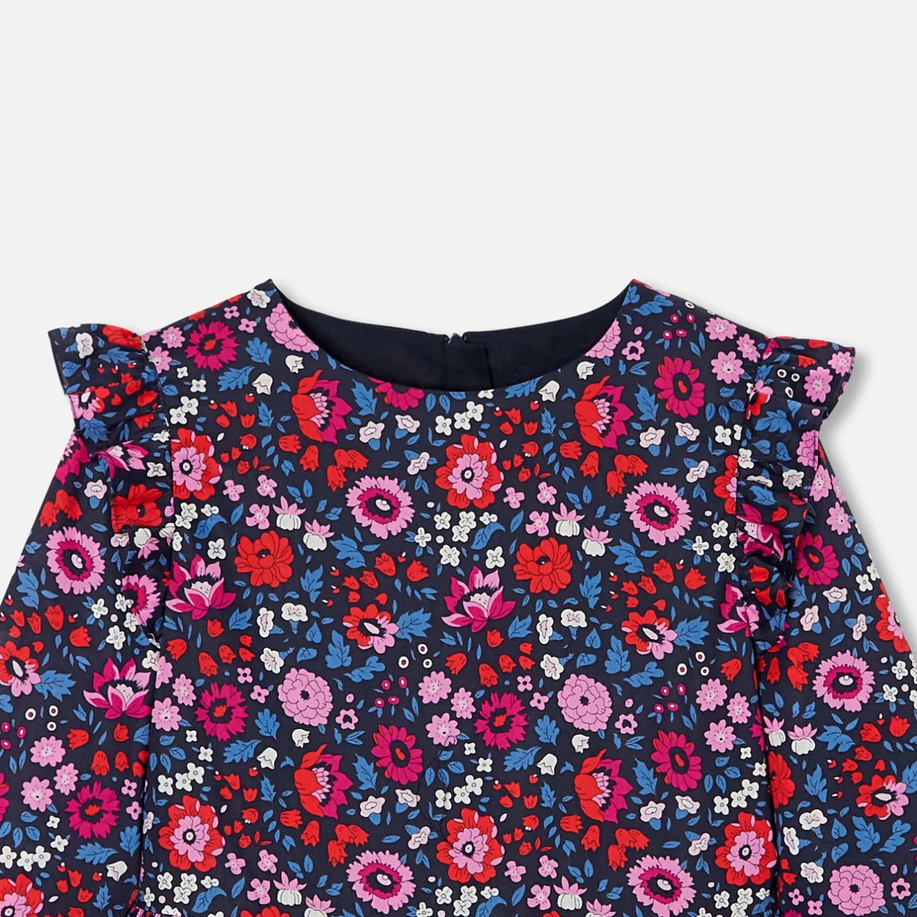 Jacadi Dresses And Skirts|Girl Liberty fabric dress Navy/Multicolour