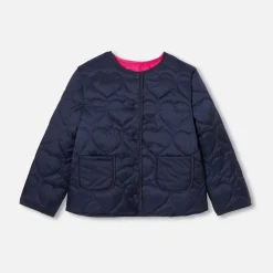 Jacadi Coats And Outerwear|Girl Coats & Puffer Jackets|Girl lightweight padded jacket Navy/Pink