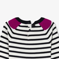 Jacadi Dresses And Skirts|Girl long-sleeved dress White/Navy