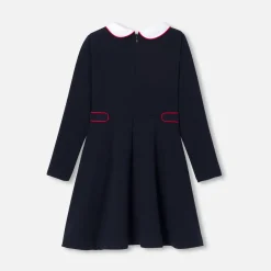 Jacadi Dresses And Skirts|Girl long-sleeved dress Jacadi Navy