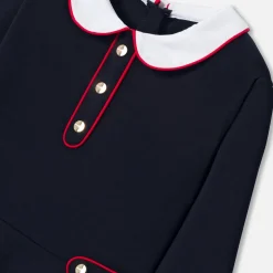 Jacadi Dresses And Skirts|Girl long-sleeved dress Jacadi Navy