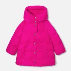 Jacadi Coats And Outerwear|Girl Coats & Puffer Jackets|Girl mid-length padded jacket Grenadine Pink