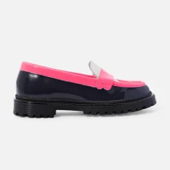 Jacadi Loafers, Lace-Ups And Moccasins|Girl moccasins in glazed leather Blue/Multicolour