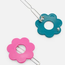 Jacadi Hair Accessories|Accessories|Girl pair of flower barrettes Pink/Blue