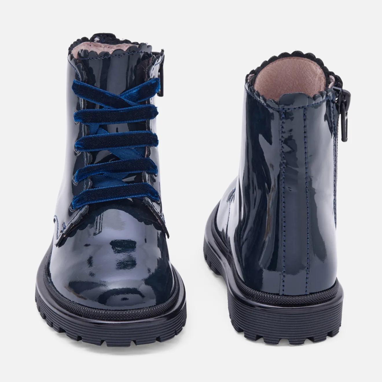 Jacadi Ankle & Lined Boots|Girl patent leather boots Jacadi Navy