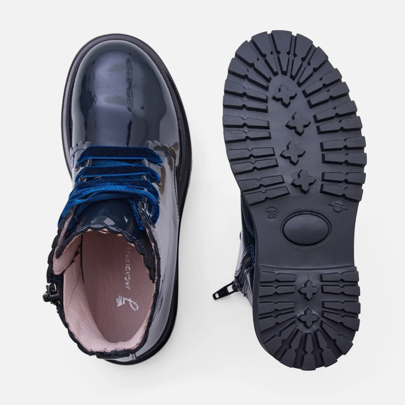 Jacadi Ankle & Lined Boots|Girl patent leather boots Jacadi Navy