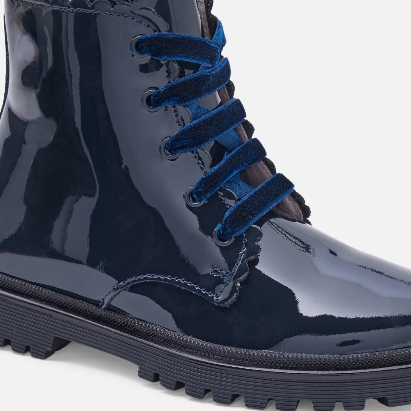 Jacadi Ankle & Lined Boots|Girl patent leather boots Jacadi Navy