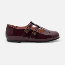 Jacadi Mary Janes, T-Straps And Ballet Flats|Girl patent leather t-bar shoes Burgundy
