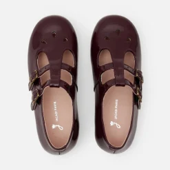 Jacadi Mary Janes, T-Straps And Ballet Flats|Girl patent leather t-bar shoes Burgundy