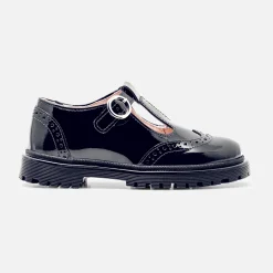 Jacadi Loafers, Lace-Ups And Moccasins|Mary Janes, T-Straps And Ballet Flats|Girl patent leather t-strap shoes Jacadi Navy