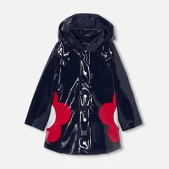 Jacadi Coats And Outerwear|Girl Coats & Puffer Jackets|Girl patent raincoat Jacadi Navy