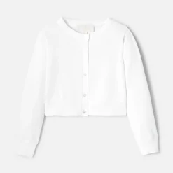 Jacadi Cardigans, Sweaters And Sweatshirts|Girl short cardigan Jacadi White