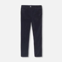 Jacadi Pants And Sweatpants|Girl slim-fit velour trousers Jacadi Navy