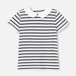 Jacadi T-Shirts, Polo Shirts|Girl striped polo shirt White/Navy