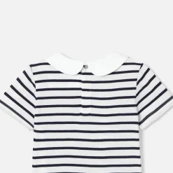 Jacadi T-Shirts, Polo Shirts|Girl striped polo shirt White/Navy