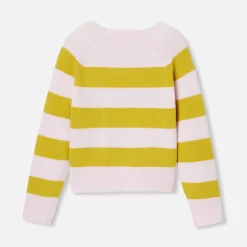 Jacadi Cardigans, Sweaters And Sweatshirts|Girl striped sweater Pink/Green