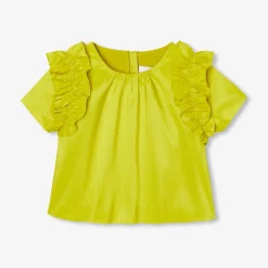 Jacadi Blouses And Shirts|Girl taffeta top Light Cherry