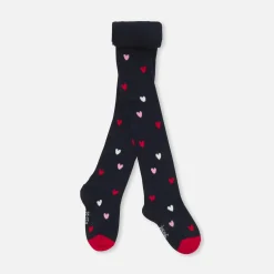 Jacadi Tights, Socks And Booties|Accessories|Girl tights with hearts Navy/Red