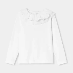 Jacadi T-Shirts, Polo Shirts|Girl T-shirt with a collar Jacadi White