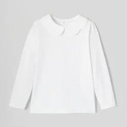 Jacadi T-Shirts, Polo Shirts|Girl T-shirt with scalloped collar Jacadi White