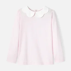 Jacadi T-Shirts, Polo Shirts|Girl T-shirt with scalloped collar Jacadi Powder Pink