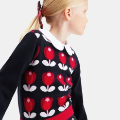 Jacadi Cardigans, Sweaters And Sweatshirts|Girl tulip sweater Jacadi Navy