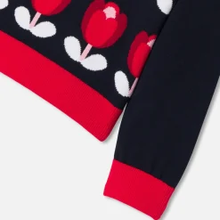 Jacadi Cardigans, Sweaters And Sweatshirts|Girl tulip sweater Jacadi Navy