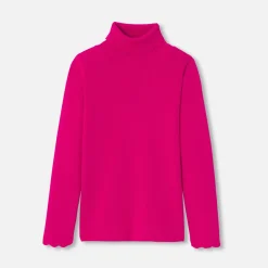 Jacadi Cardigans, Sweaters And Sweatshirts|Girl turtleneck sweater Raspberry