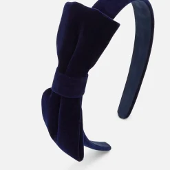 Jacadi Hair Accessories|Accessories|Girl velvet bow headband Jacadi Navy