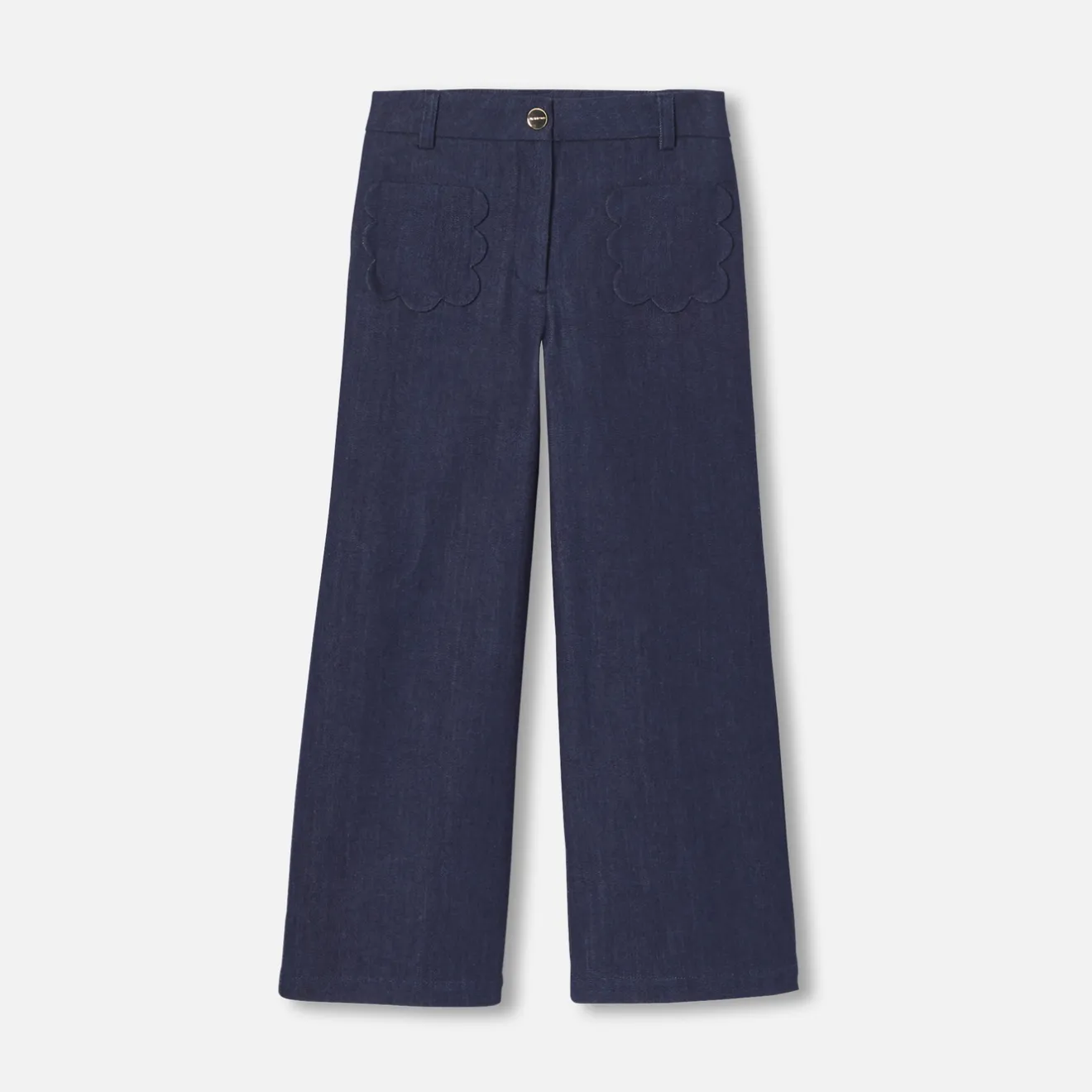Jacadi Pants And Sweatpants|Girl wide-leg jeans Dark Denim