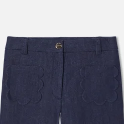 Jacadi Pants And Sweatpants|Girl wide-leg jeans Dark Denim