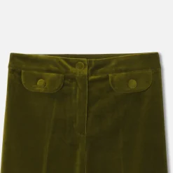 Jacadi Pants And Sweatpants|Girl wide-leg velour trousers Olive green