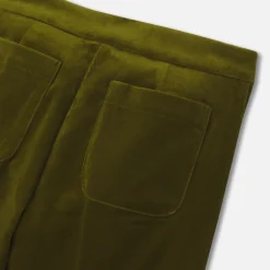 Jacadi Pants And Sweatpants|Girl wide-leg velour trousers Olive green