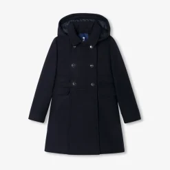 Jacadi Coats And Outerwear|Girl wool coat Jacadi Navy