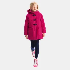Jacadi Coats And Outerwear|Girl Coats & Puffer Jackets|Girl wool duffle-coat Grenadine Pink