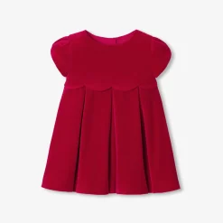 Jacadi Dresses|Holiday velvet baby dress Jacadi Red