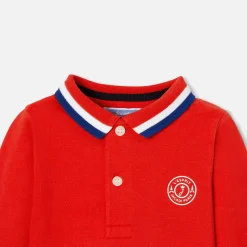 Jacadi Polos And T-Shirts|Long-sleeved baby boy polo shirt Bright red