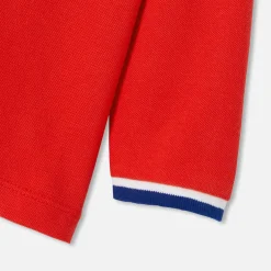 Jacadi Polos And T-Shirts|Long-sleeved baby boy polo shirt Bright red
