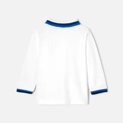 Jacadi Polos And T-Shirts|Long-sleeved baby boy polo shirt Jacadi White