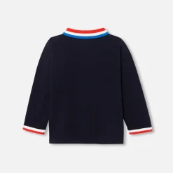Jacadi Polos And T-Shirts|Long-sleeved baby boy polo shirt Jacadi Navy