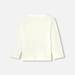 Jacadi Polos And T-Shirts|Long-sleeved baby boy T-shirt Jacadi soft white