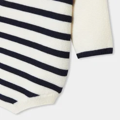 Jacadi Bloomers, Overalls And Sets|Mon first baby romper White/Navy