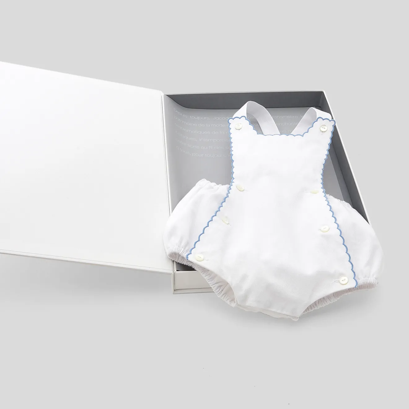 Jacadi Bloomers, Overalls And Sets|My First baby girl romper White/Blue
