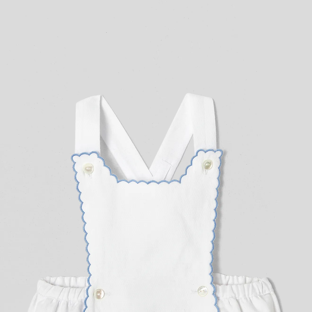 Jacadi Bloomers, Overalls And Sets|My First baby girl romper White/Blue