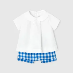 Jacadi Bloomers, Overalls And Sets|My First gingham set Blue/White