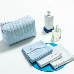 Jacadi Bath Towels And Bath Capes|Diaper Bags And Toiletry Bags|Padded toiletry bag White/Blue
