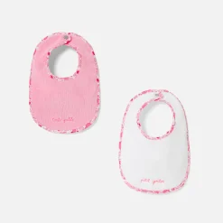 Jacadi Bibs And Swaddling Cloths|Set of 2 terry bibs Pink/Multicolour