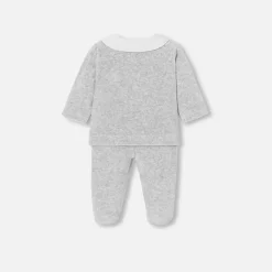 Jacadi Bloomers, Overalls And Sets|Velvet baby comfort set Jacadi light Heather Grey