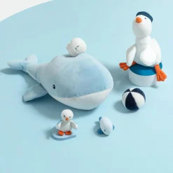 Jacadi Plush And Activity Toys|Plush And Activity Toys|Whale activity plush toy White/Blue